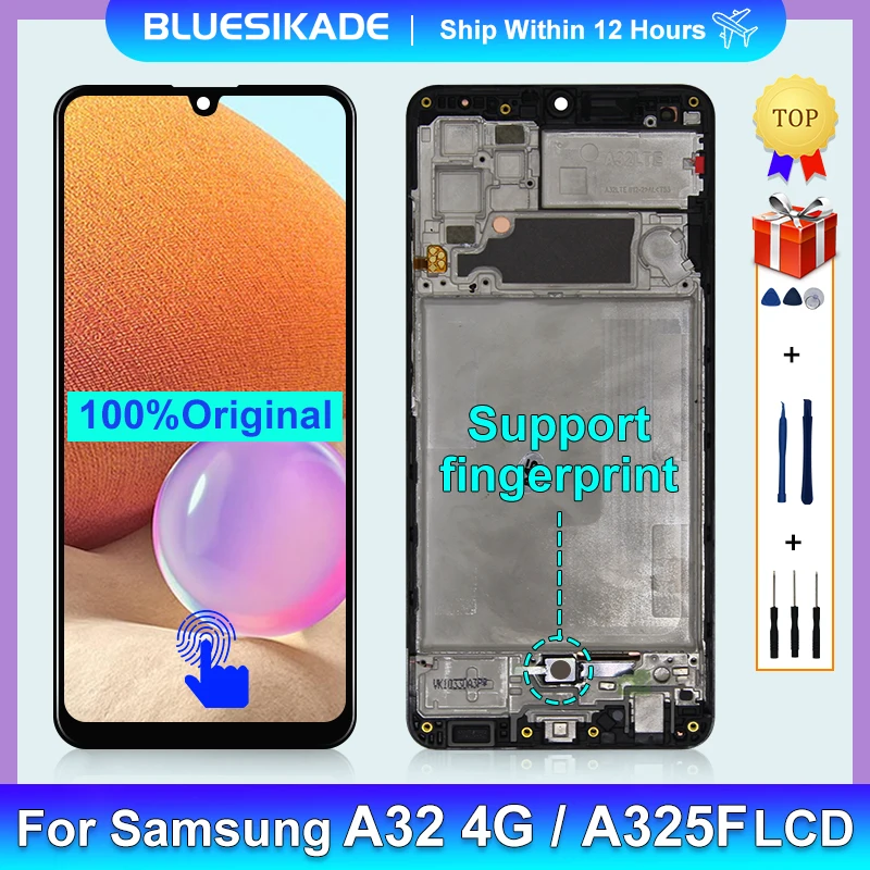 

6,4 "Оригинальный Для Samsung Galaxy A32 4G LCD A325F SM-A325M LCD дигитайзер сенсорный экран SM-A325F/DS A325 дисплей запасные части