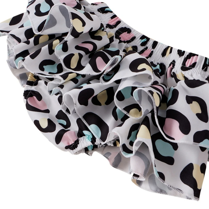 

0-24M Newborn Baby Girls Clothes Set Sweet Summer Kids Girls Letter Short Sleeve Romper + Color Leopard Print Skirt + Headband