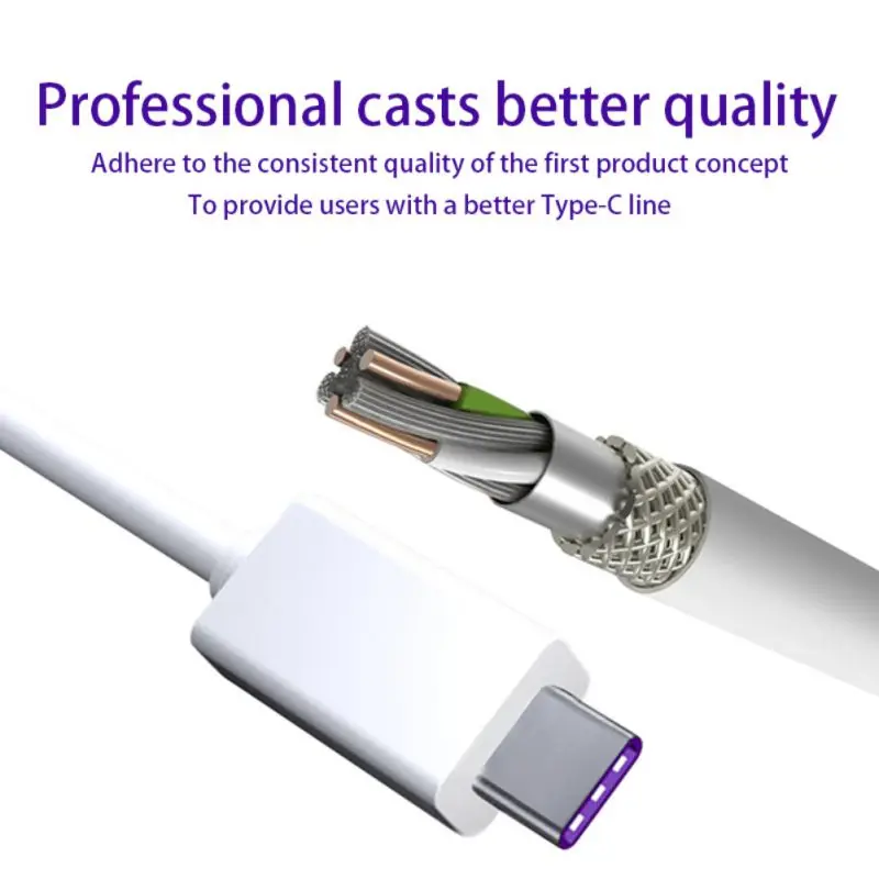 1 м/3 фута USB C кабель 5A быстрая зарядка для передачи данных телефона