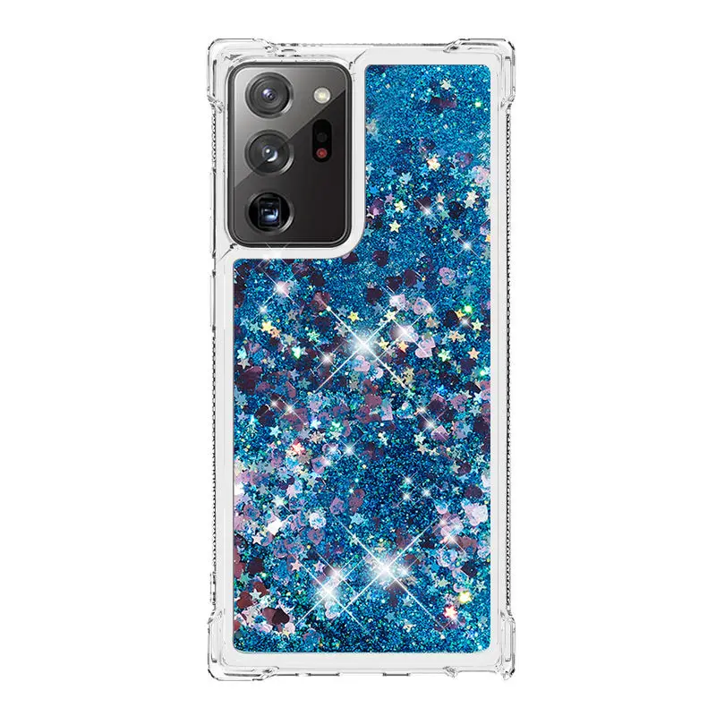 

For Samsung Note 20 Ultra Case fashion Airbag Frame Glitter Quicksand TPU Shockproof Back Cover For Samsung Note 20 Ultra Cover
