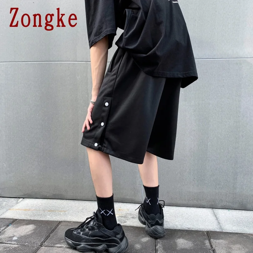 

Zongke Knee Length Solid Cotton Casual Shorts Men Clothing Men Short Streetwear Mens Shorts Summer Cotton M-2XL 2021