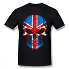 Британский флаг Великобритании футболка с черепом для Для мужчин размера плюс 5XL пара Для мужчин Хлопковые футболки в уличном стиле
