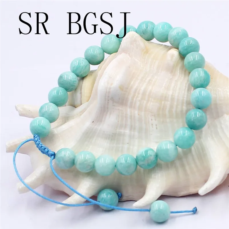 

Free Shipping 6mm 8mm 10mm Fashion Jewelry Natural Gems Stone Adjustable Green Amazonite Bracelet 7inch, 7.5inch, 8inch