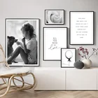 Цветок воздушный шар собака любовь Цитата плакаты на скандинавскую тему и репродукции, настенное искусство холст живопись черный белый настенные картины для декора гостиной