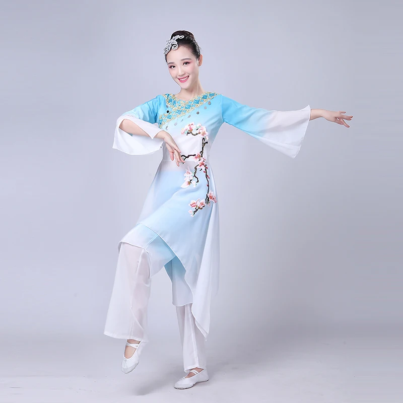 Традиционный китайский танцевальный костюм янгко танец классический веер