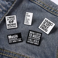 cool quotes music lover enamel pins need music everyday brooches bag hat lapel pin badge