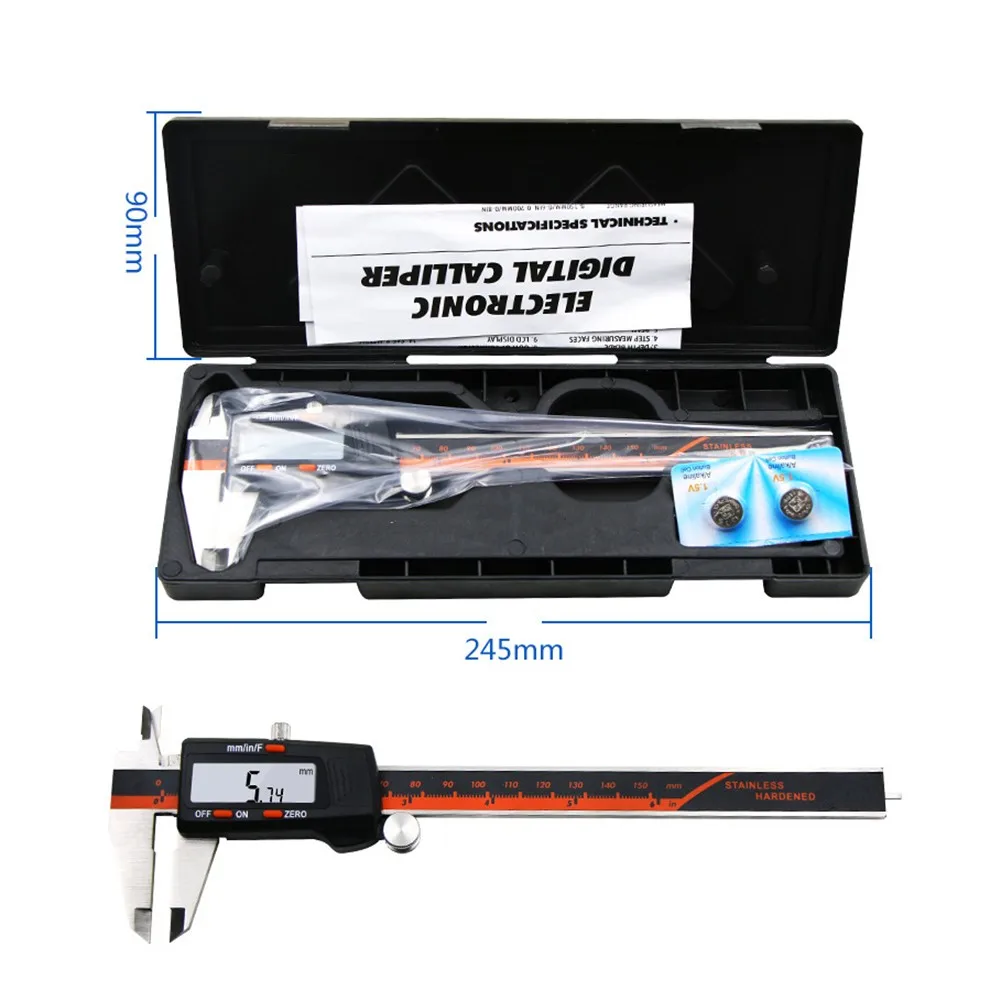 

0 - 6\" Digital Caliper 0 -150mm Digital Vernier Caliper LCD Measurement