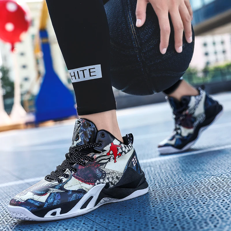 

Men Women Unique Design Training Sports Shoes Men Basketball Shoes Couple High Top Thick Fur Basketball Sneakers Winter Sneakers