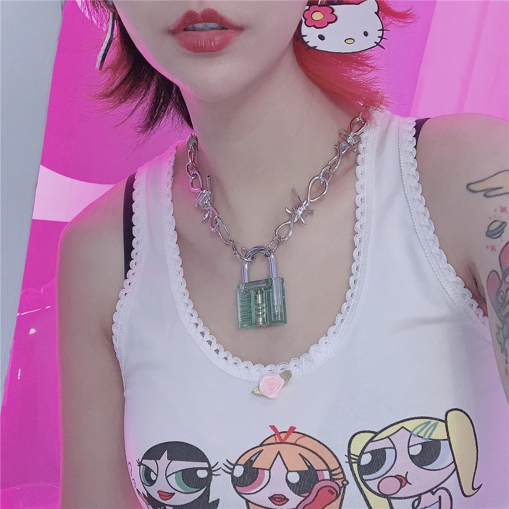Эксклюзивный harajuku unif стиль нержавеющая сталь Сердце itgirl чокер с бусинами colar для женщин милое ожерелье в панк-стиле Collares Mujer