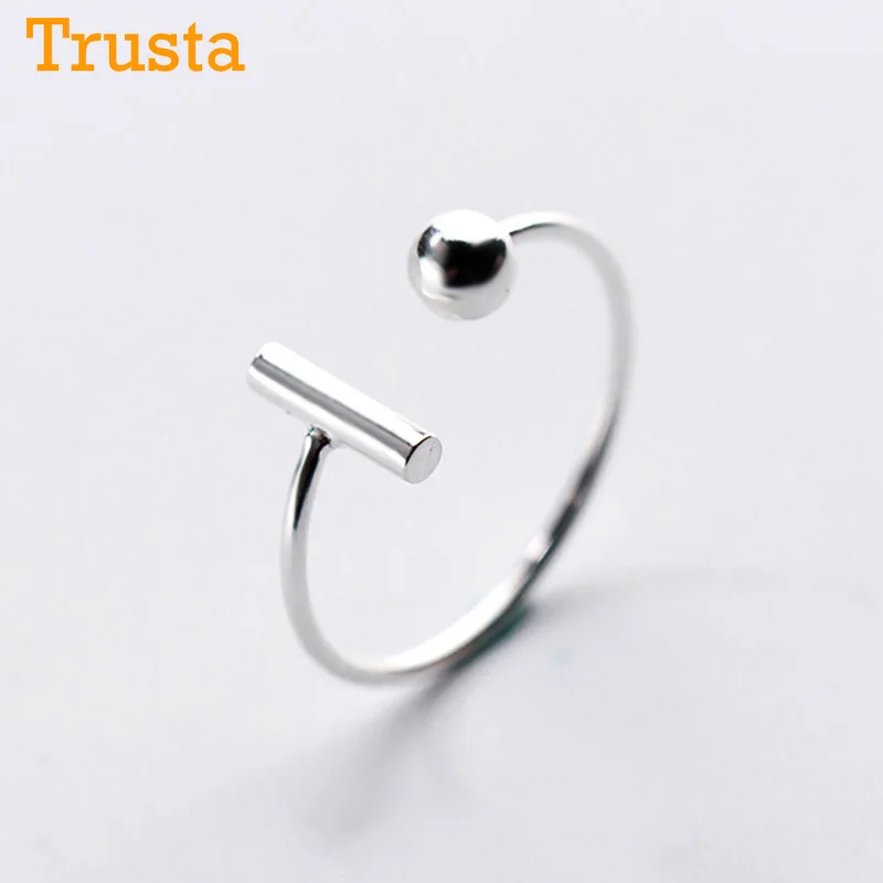 Trusta,,, 925, цельное Настоящее Стерлинговое Серебро, модные женские кольца с 2 сердечками, размер 5, 6, 7, прекрасный подарок для девочек-подростков, DS1071