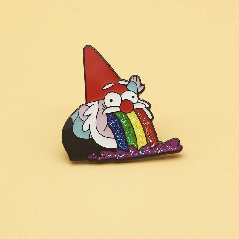 

XM-funny Animated funny cartoon broochFunny rainbow metal badgeCute backpack pinAnime brooch