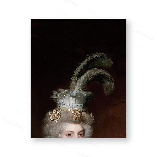 

Antique Oil Painting Woman Portrait Canvas Art Print , Vintage Altered Portrait Canvas Painting Wall Picture Home Room Art Decor