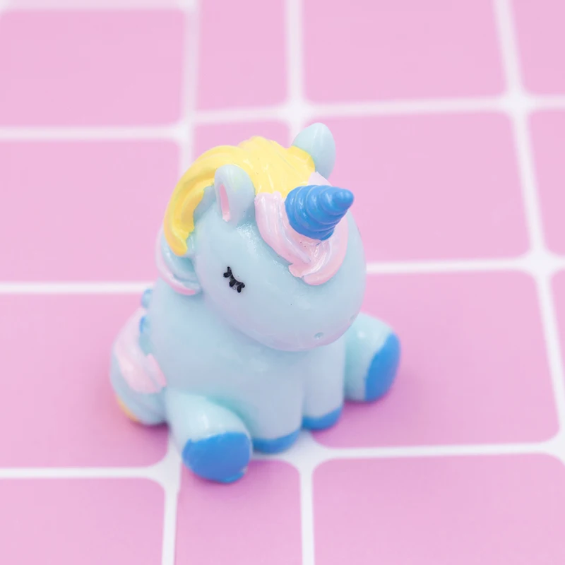 Миниатюрная Очаровательная красочная фигурка единорога планшетов животных