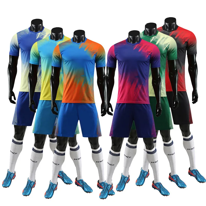 Новые взрослые футбольные майки мужские с коротким рукавом комплекты спортивные