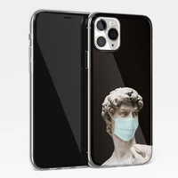 famous statue david mona lisa phone case for iphone 11 12 13pro max xr xs x 8 7plus shockproof soft tpu artistic phone cover