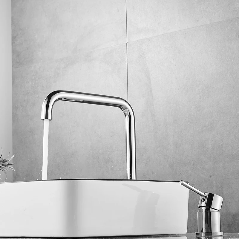 Смеситель для раковины в ванную комнату сверхдлинная труба два отверстия