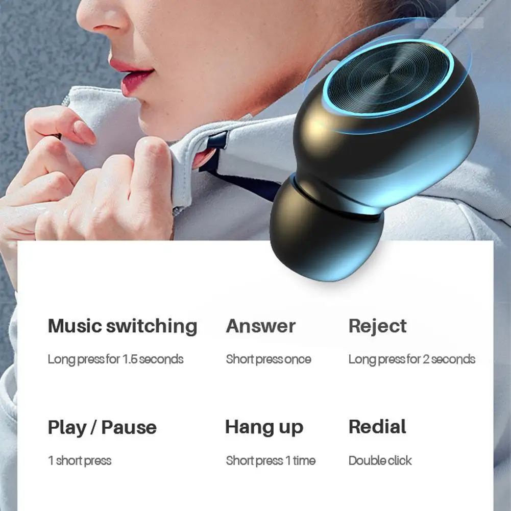 

For G30-1 true wireless bluetooth headset binaural headset stereo sports noise 5.0 canceling in-ear W4L1