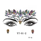 Маскарадная блестящая искусственная 3d-наклейка с кристаллами, модная блестящая акриловая наклейка для музыкального фестиваля, стикер для Временной Татуировки