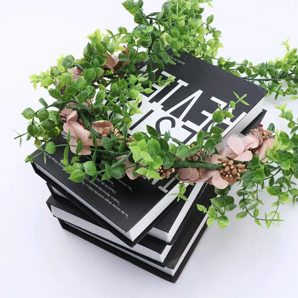 

Simulation Plant Rattan Artificial Eucalyptus Wreath Green Leaf Wedding Party Garden Home Hanging Background Decoration