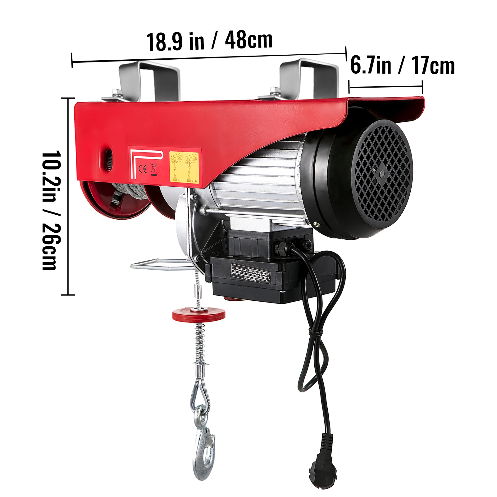 Электрический подъемник VEVOR подъемный кран с проволочным кабелем 200-1000 кг