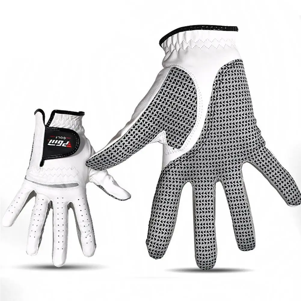 

Men's Golf Gloves Pgm 1 Piece, White, Non-slip Sheepskin Glove, Branded Leather With Right And Left Hand Name