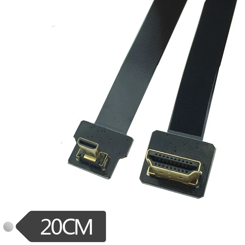 

Микро HDMI-совместимый плоский кабель 50 см для мультикоптера аэрофотосъемки под углом 90 градусов FPV к HDMI-совместимый