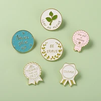 creative sentence enamel pins quote pink blue white courageincentive brooches custom badge gift for friends kids jewelry