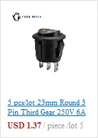 10 шт./партия KCD1 15*10 SPST 250V 3A 2 Pin Красный переключатель для лодки кнопка включения выключения