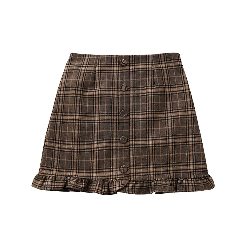 

of tall waist female college of han edition of new fund of 2019 autumn wind sneaked away A word skirt of tall waist