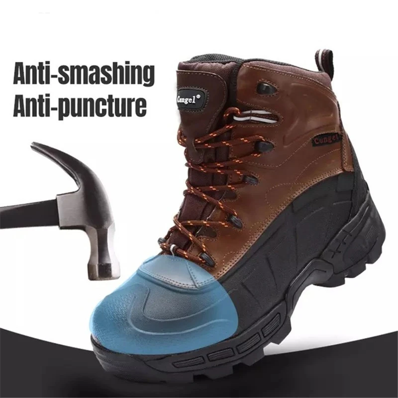 

High-Quality Autumn And Winter Men's Safety Shoes, High-Top Anti-Smashing, Anti-Piercing And Wear-Resistant Construction Boots