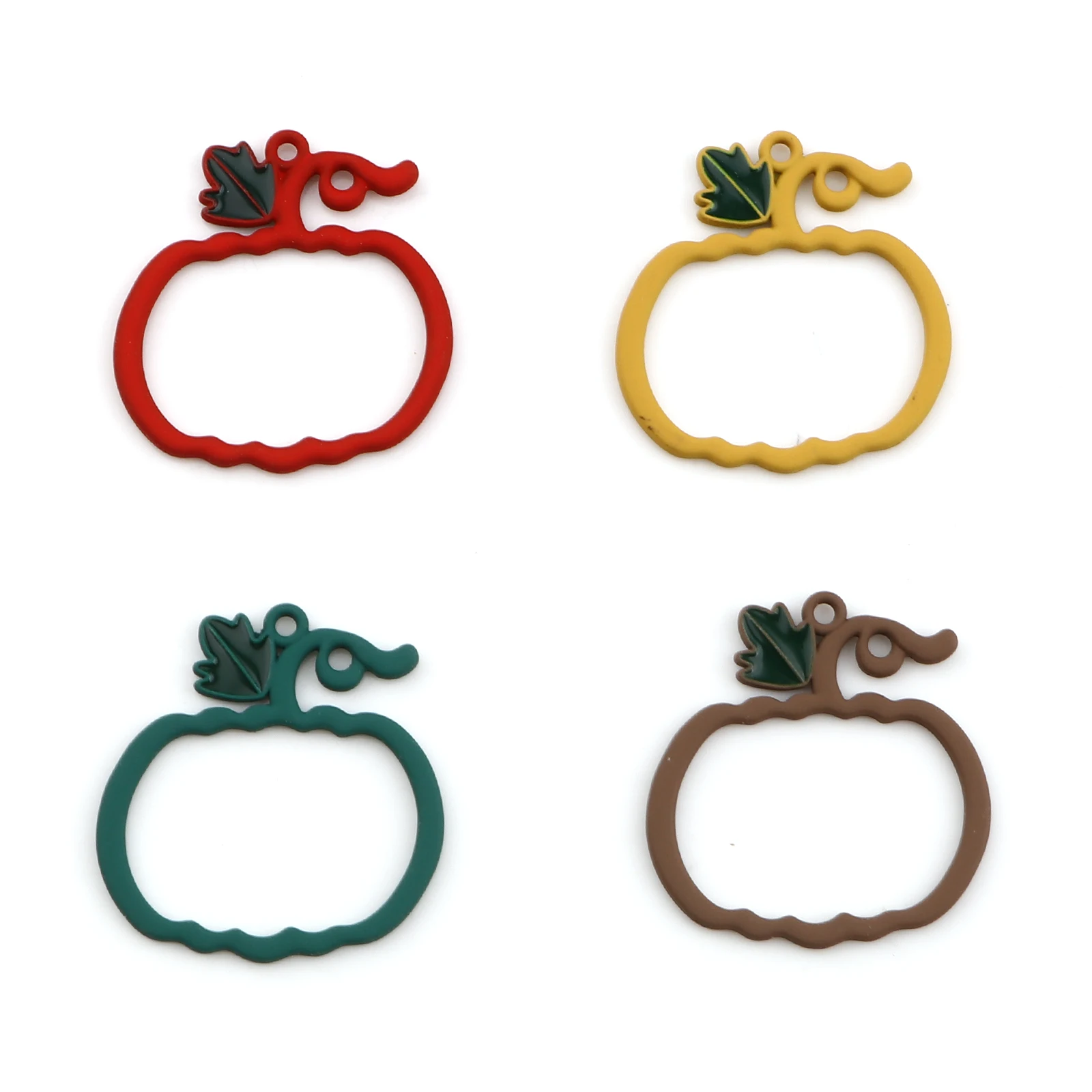 Подвески в виде тыквы на Хэллоуин 10 шт. сплав цинка кофейный красный желтый