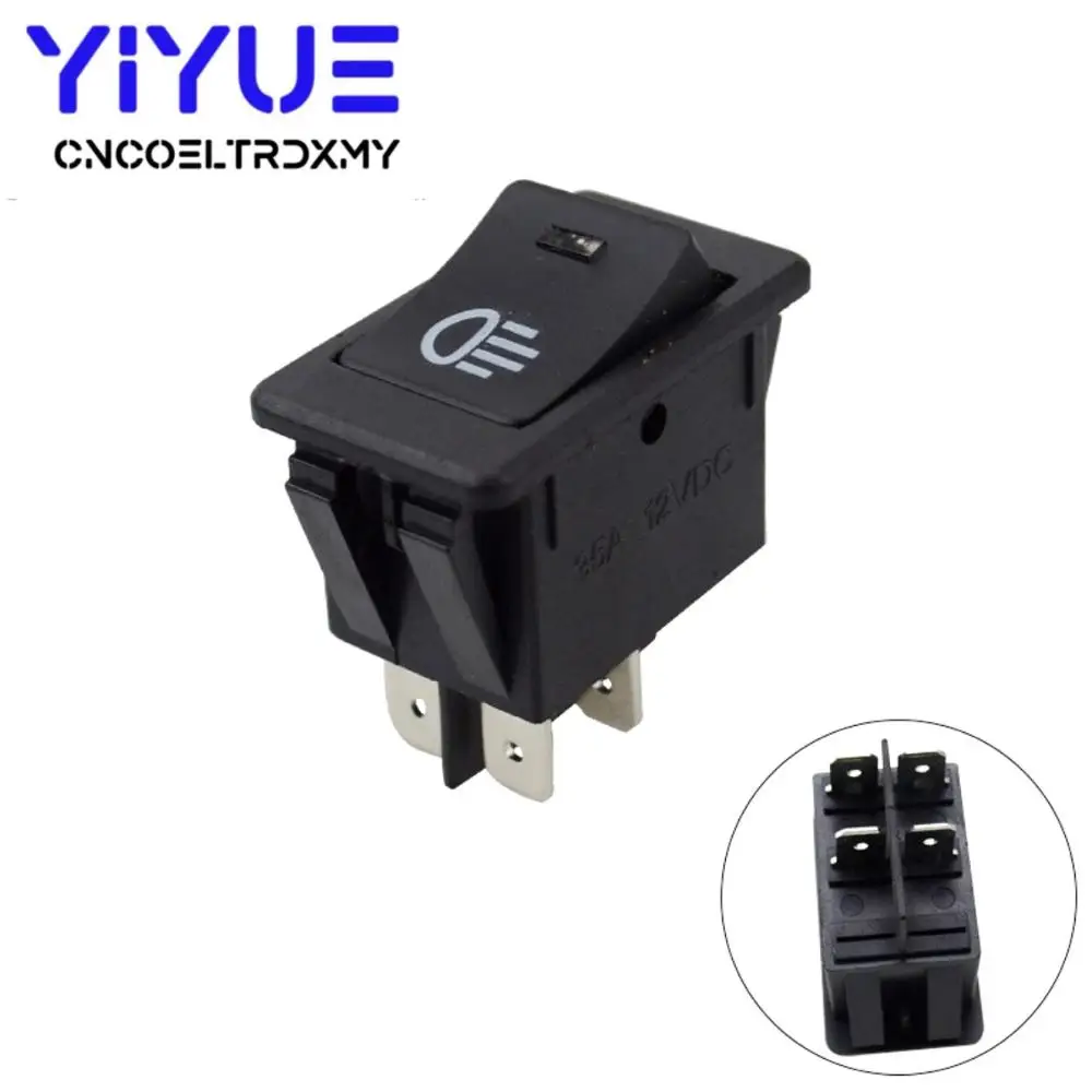 Кулисный выключатель постоянного тока 12 В, 35 А, 4-контактный универсальный туман для автомобиля и мотоцикла