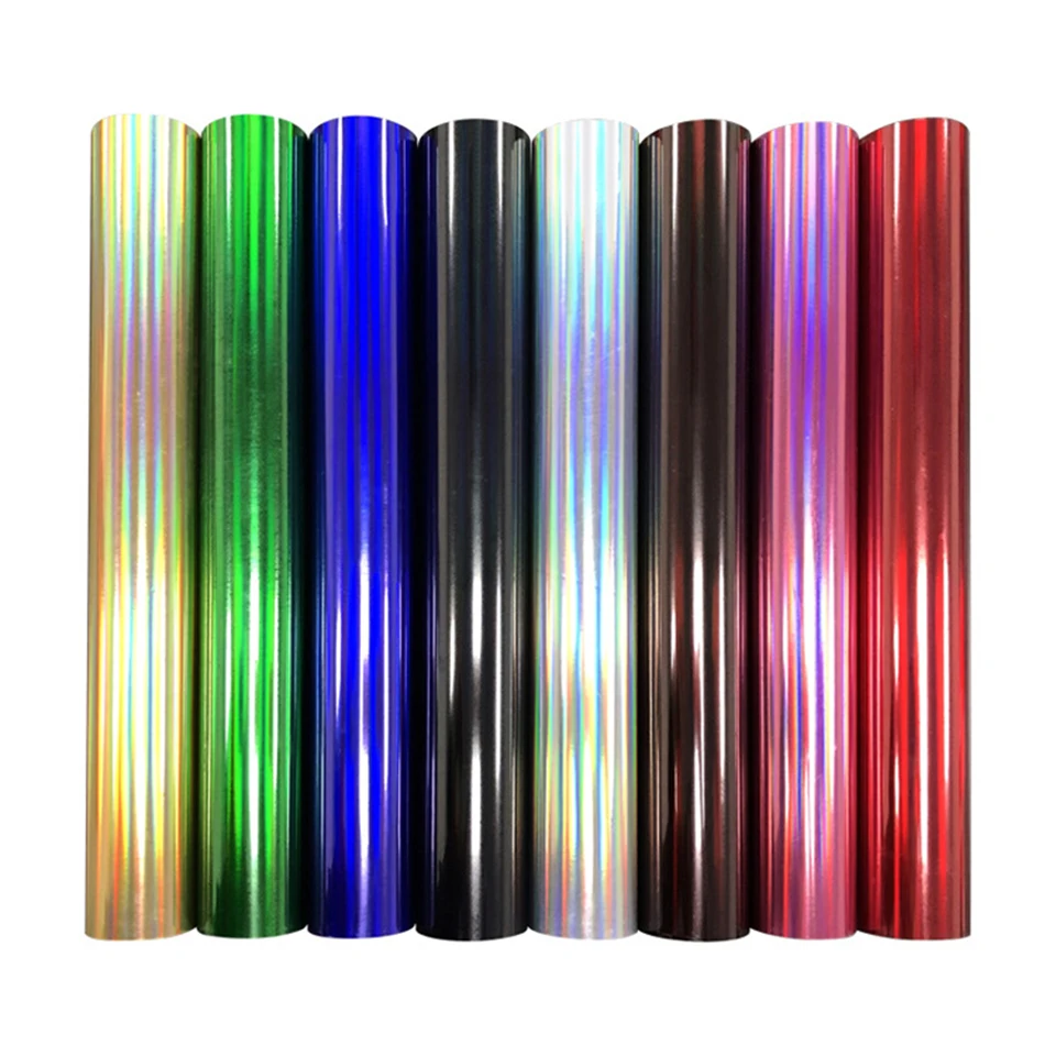 

Glossy Rainbow Holographic Adhesive Vinyl Holographic HTV Heat Transfer Vinyl Great for Crafts DIY DTB4-7