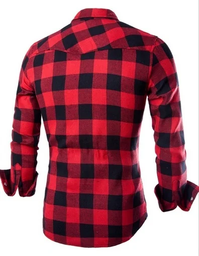 ZOGAA 2019 Новая модная мужская клетчатая рубашка с длинным рукавом Хлопок Тонкий
