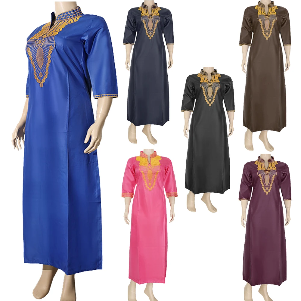 Бесплатная доставка, Abaya, Африканский халат, батик, ткань, Женская Вышивка, кафтан, джибаб, мусульманское платье, галабия для женщин