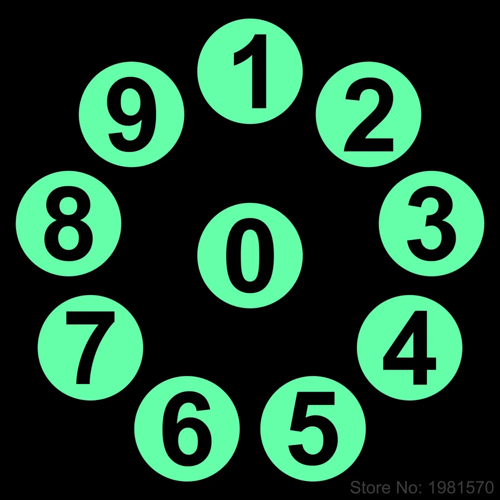 Наклейка со светящимися цифрами s наклейка с круглыми для дома квартиры