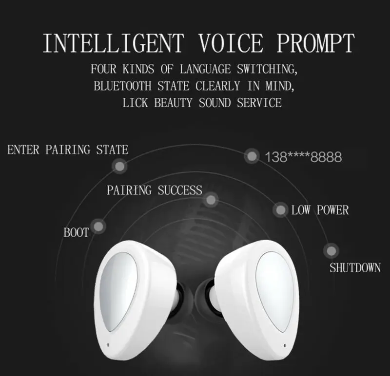 TWS-K2 настоящие беспроводные гарнитуры Bluetooth наушники-вкладыши Наушники-вкладыши