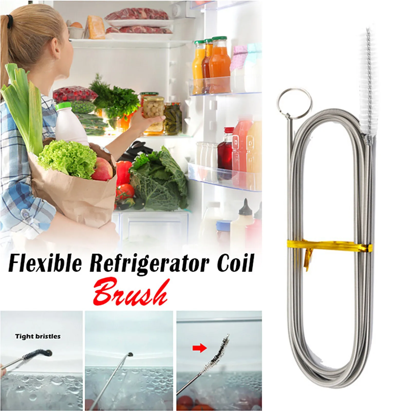 

155cm Refrigerator Hole Cleaning Brush Flexible Soft Fridge Dredge Pipe Automobiles Sunroofs Brushes Scrub Cleaner Tool #M