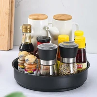 360 rotating tray kitchen storage container spice jar snack cosmetic stainless steel tray condiment storage box storage tray