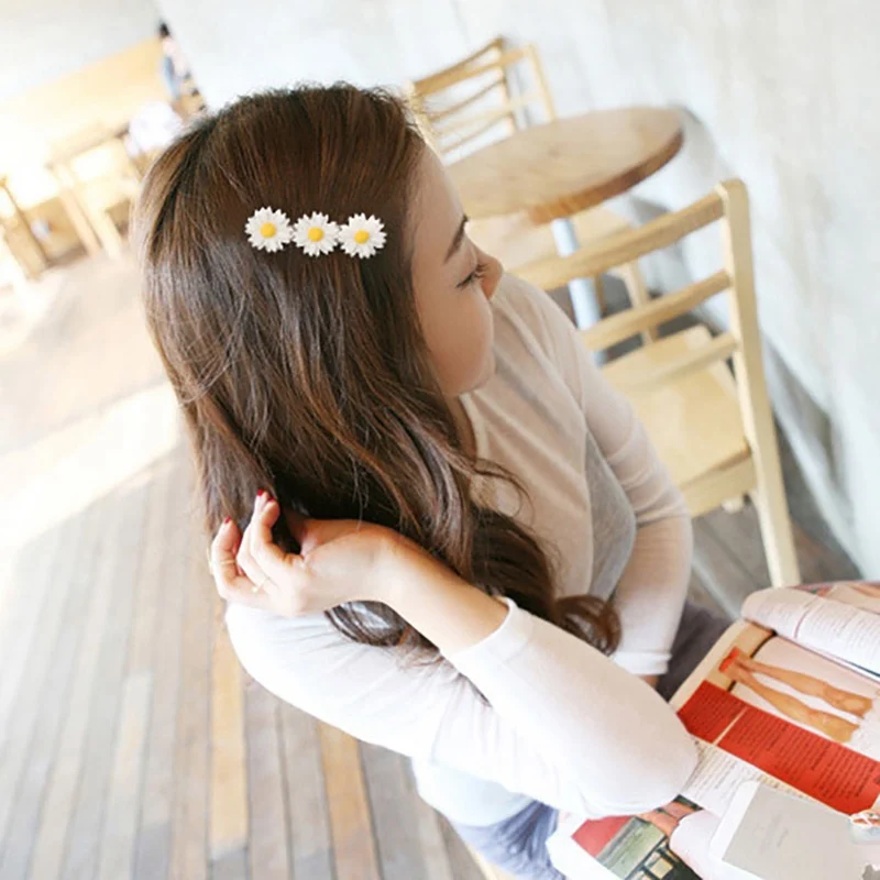 Мини заколка для волос с маргариткой шармы цветок эластичное кольцо ленты