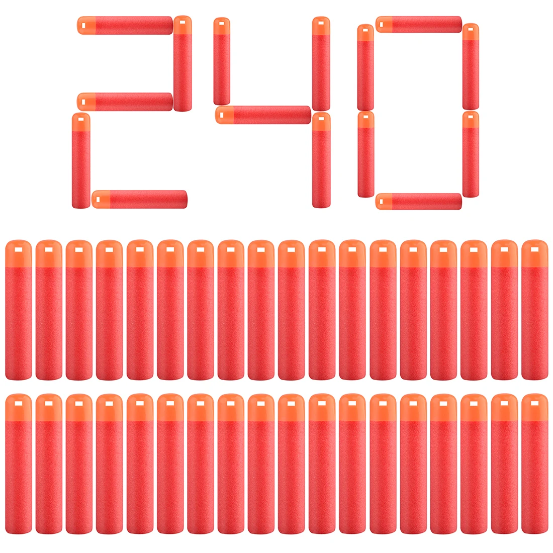 60 шт./120 шт./240 шт. мягкие пули полые головки из пенопласта для Nerf серии Mega-красный |