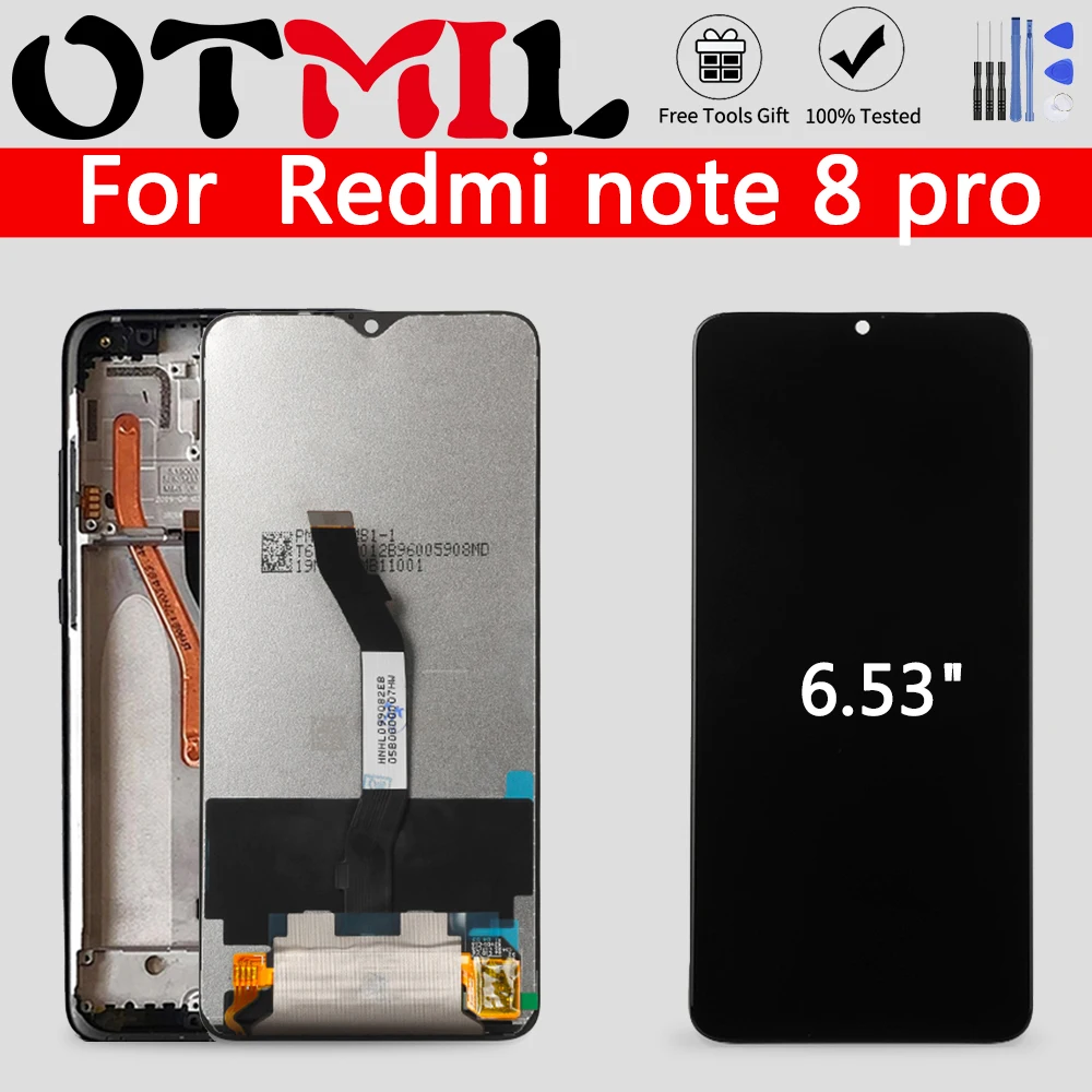 

ЖК-дисплей OTMIL 6,53 дюйма для Xiaomi Redmi note 8 pro, дисплей с сенсорным экраном и дигитайзером в сборе, сменный ЖК-дисплей для Redmi note 8 PRO