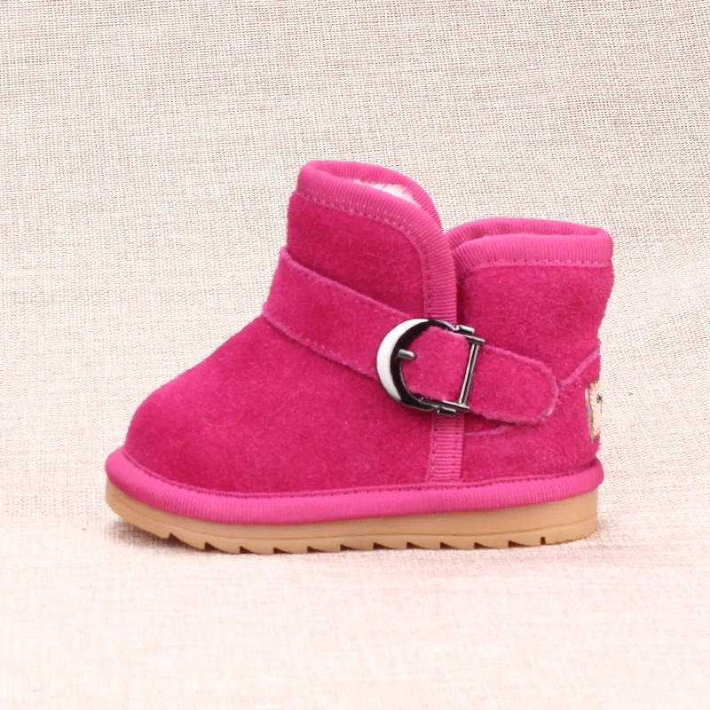 Зимние ботинки из натуральной кожи с мягкой подошвой зимняя детская обувь для