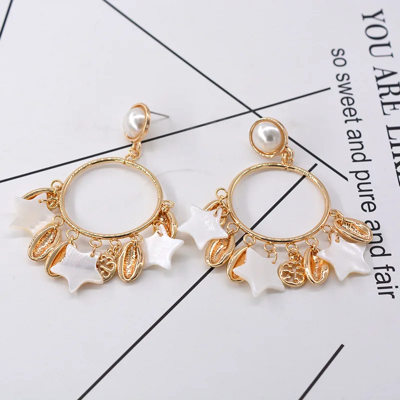 Серьги-подвески женские в стиле барокко с пентаграммой 2018 | Украшения и