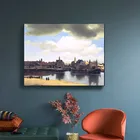 Знаменитая картина маслом, пейзаж Delft, окрашенный Vermeer, принты на холсте, художественные плакаты, Настенная картина для гостиной, домашний декор