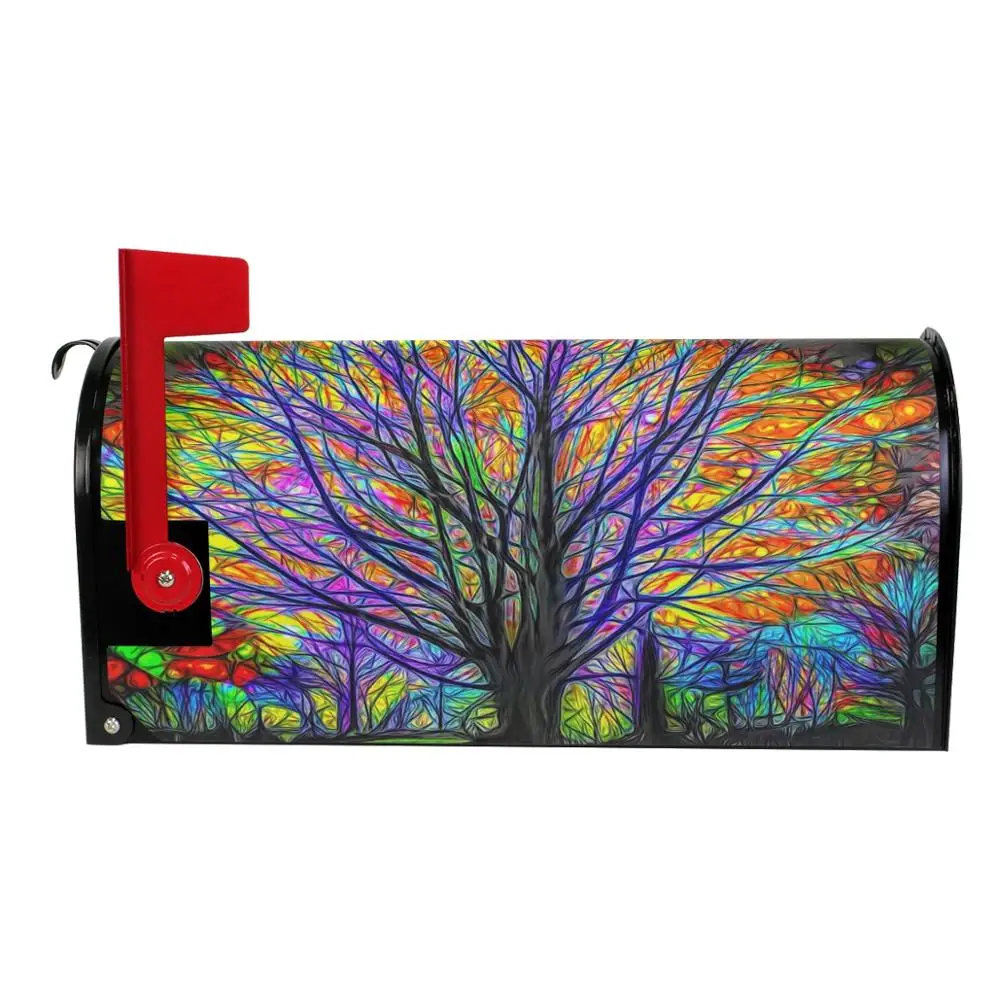 Водонепроницаемый чехол для почтового ящика с изображением радужного дерева