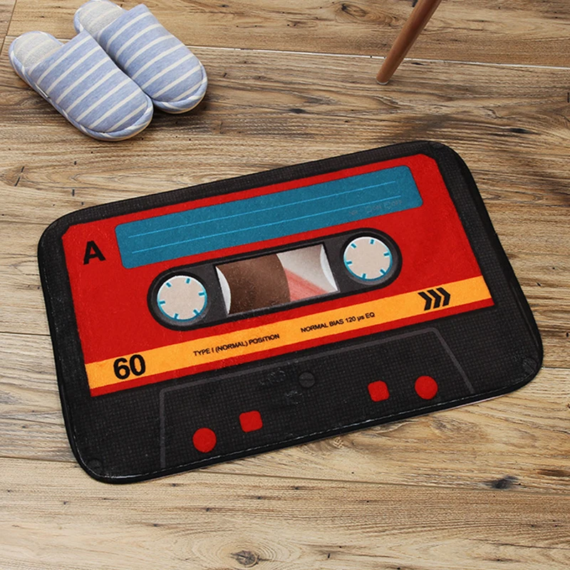 

40*60cm Retro Nostalgia Tape Colorful Mats Anti-slip Carpet Floor Mat Outdoor Rugs tape front door retro home entrance doormat