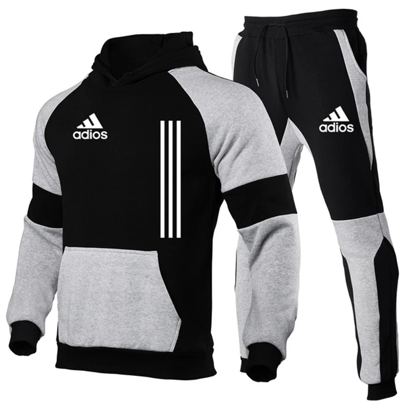

New Men's Autumn Winter Sets Hoodie+pants Two Pieces Casual Tracksuit Male Sportswear Gym Brand Clothing Sweat Suit Streetwear