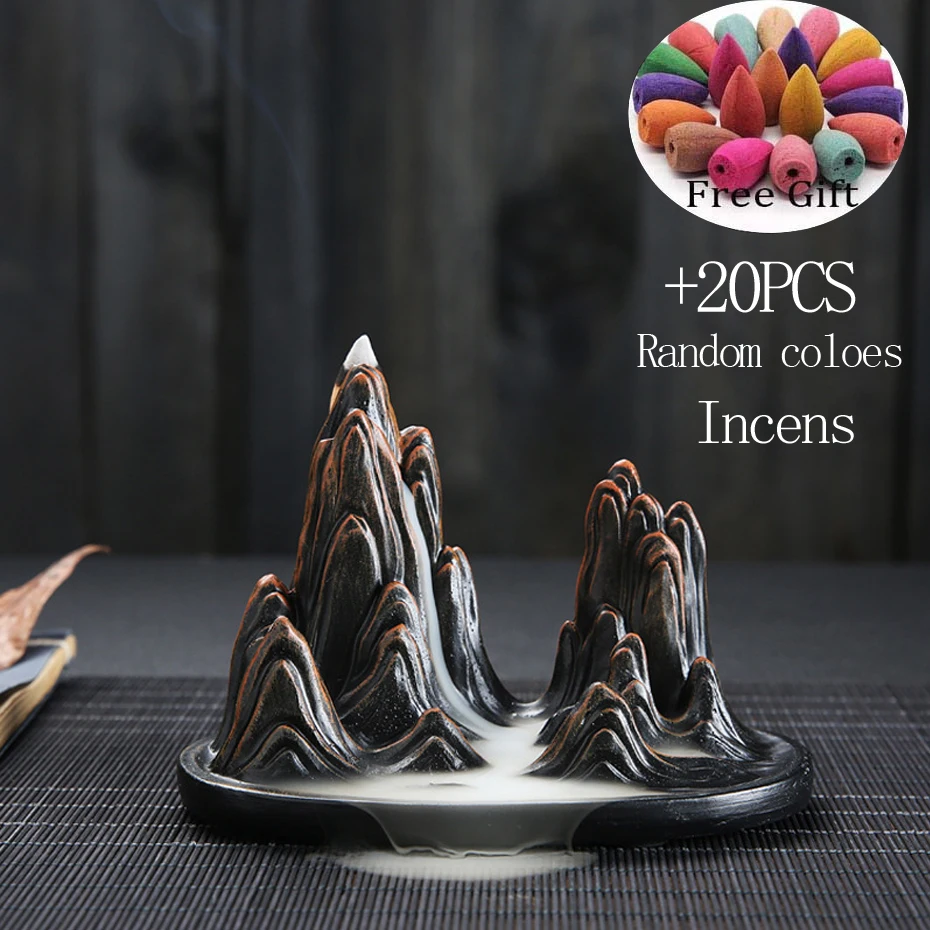 Конусы для благовоний Водопад подставка из смолы горелки 20 шт.|Благовония и