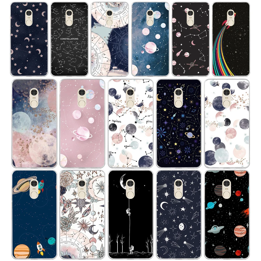 384FG Star Space Moon Мягкий Силиконовый ТПУ чехол для телефона xiaomi redmi 7 7a note 4A 4X 6 Pro 6A